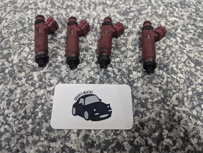 99-00 Mazda Miata MX5 MX-5 OEM NB1 1.8 Fuel Injector Set of 4 USED Red 1999-2000 - Image 1 of 2