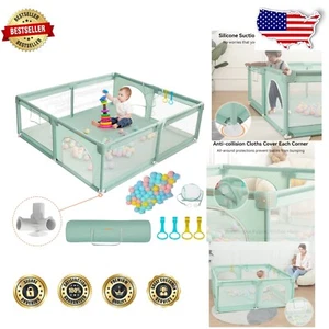 Indoor & Outdoor Non-Slip Baby Playpen - 71"x59" Portable Kids Activity Center - Picture 1 of 9