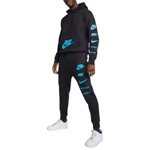 Nike FJ0552 Mens Fleece Tracksuits Set Pullover Hoodie Black Cargo Joggers - Picture 1 of 10