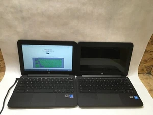 Lot of 2 HP Chromebook 11 G5 EE Celeron 4 GB Ram 16 GB SSD Issues For Parts- FT - Picture 1 of 5