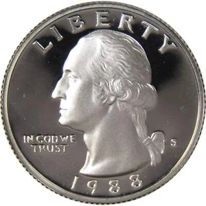 1988 S Washington Quarter Choice Proof 25c US Coin Collectible - Picture 1 of 2
