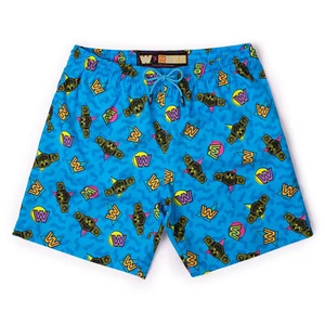Pantaloncini ibridi RSVLTS unisex WWE In Your House 2XL blu retrò anni 90 nuoto casual - Foto 1 di 8