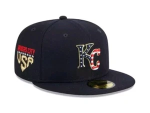 $45.99 Kansas City Royals 2023 4th of July New Era 59FIFTY Fitted Hat 7 1/4 NWT - Picture 1 of 5
