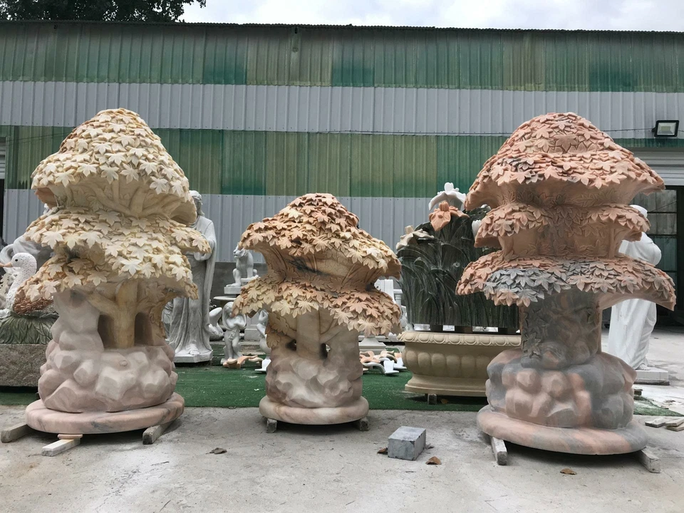 INCREÍBLES FUENTES DE ÁRBOL DE DISEÑO DE MÁRMOL TALLADO - DTF43 Foto 1 de 1