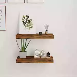Floating Shelves, Wall Shelves Set of 2 Wall Mounted for Bathroom Kitchen Décor - Picture 1 of 7