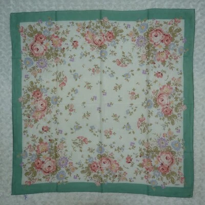 LIBERTY Of London Algodón Verde Marfil Flor Bufanda Bufandas 34.5" X 34" P14 Foto 1 de 4