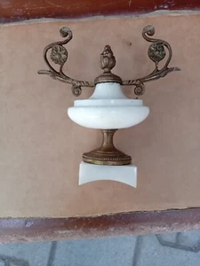 Antique Bronze&Marble Top Finial For French Louis 16 Style Portico Clock 19c. - Picture 1 of 8