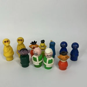 Fisher Price Little People 11 Sesame Street Bert Ernie Big Bird Figures Vtg WEAR - Picture 1 of 9