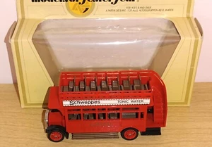 Matchbox MODELS OF YESTERYEAR Y23-1.A6 1922 AEC OMNIBUS "SCHWEPPES" DARK BROWN S - Picture 1 of 9