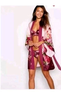 TED BAKER 8/10 Satin MINT Floral Kimono Robe NWOT. Pink Floral - Picture 1 of 8