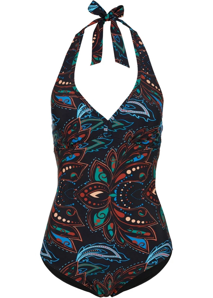Shape Badeanzug Gr. 38 Schwarz Paisley Damen Bademode Schwimmanzug Einteiler Neu - Bild 1 von 1