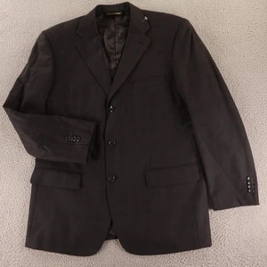 Prontomondo Jacket M 42R Gray Brown Check 100% Wool Super 140s Merino Blazer - Picture 1 of 23