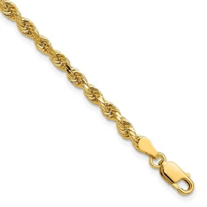 14K 7 Zoll 3,25 mm diamantgeschliffenes Seil mit Karabinerverschluss Kette 7 Zoll - Bild 1 von 1