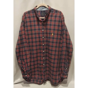 Ralph Lauren Blue Label Mens Plaid Button Down 100% Cotton Shirt Size Large Tall - Picture 1 of 12