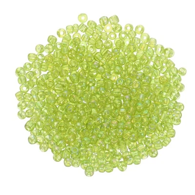 2000 piezas cuentas de semillas de vidrio, mini cuentas espaciadoras de semillas de vidrio de 4 mm, verde claro Foto 1 de 4
