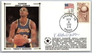 1988 Kareem Abdul Jabbar Signed Autographed Basketball Gateway Cachet - Picture 1 of 2