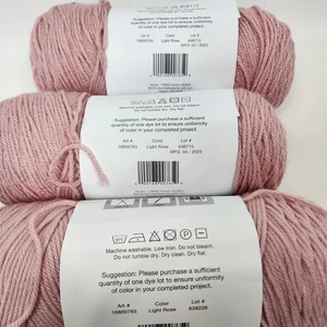 Big Twist Value Yarn Lot Set Of 3 Light Rose Each 380 Yards 6 Ounces Weight #4 - Picture 1 of 14