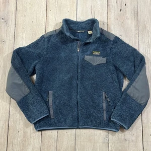 Chaqueta polar LL Bean Hi-Pile para hombre bolsillos con cremallera completa poliéster talla M azul - Imagen 1 de 7