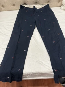 Polo Ralph Lauren Herren Hose Größe 36 x 34 Flagge Stickerei blau gerade Passform UVP $ 148 - Bild 1 von 2