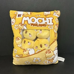 Molang Mochi Stofftier Plüsch Snack Tasche Kissen Kawaii süß Reißverschluss 4 Mini Plüschtiere - Bild 1 von 13