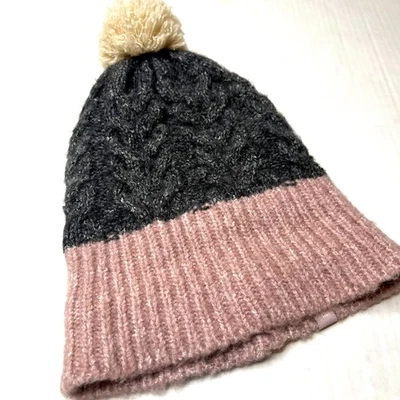 Pistil Cable Tejido Gorro Pom Pom Invierno Sombrero Gris Púrpura Crema Mujer Suave Regalo Foto 1 de 4