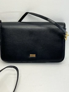 Buxton Soft Leather Black Crossbody Purse Wallet Clutch Organizer Shoulder Bag - Picture 1 of 6