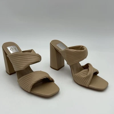 Сандалии на повседневных каблуках DV Dolce Vita Emeley желтовато-коричневые кожа без шнуровки размер 9 - Изображение 1 из 4