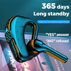 Sports Bluetooth 5.2 Earpiece Wireless Earphone Trucker Business Headset Earhook - Picture 1 of 19