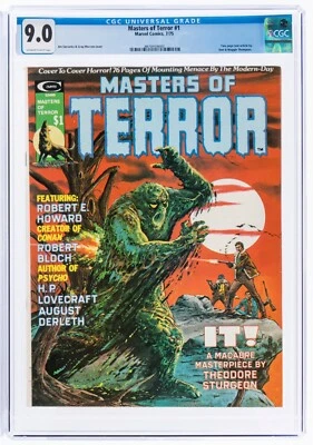MASTERS OF TERROR #1 Steranko Barry Smith Brunner Starlin 1975 REH Bloch CGC 9.0 - Image 1 of 4