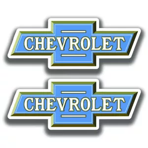 KLASSISCH CHEVROLET LOGO AUFKLEBER 2 Aufkleber Bogo Antik Auto Fenster Stoßstange - Bild 1 von 1