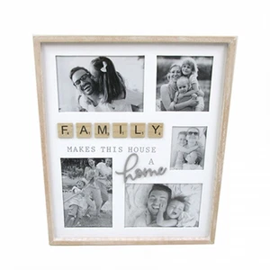 Country Wooden Whitewash Family Makes House a Home Multi Frame - Picture 1 of 1