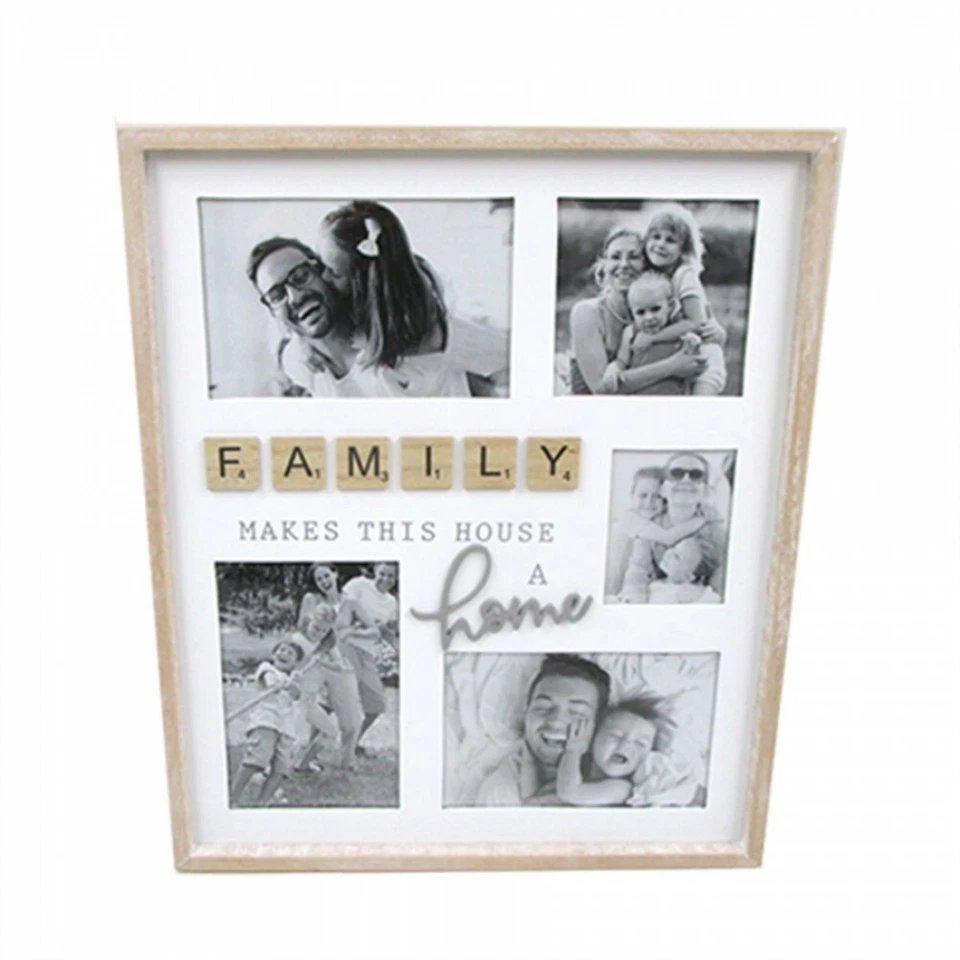 Country Wooden Whitewash Family Makes House a Home Multi Frame - Image 1 of 1
