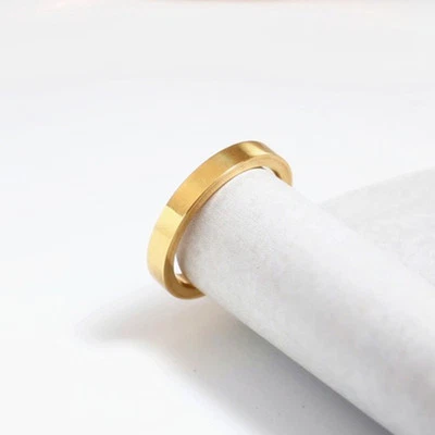 316L Titanium Steel Bands 3mm Silver/Gold/Rose Gold/Black Wedding Ring Size 4-11 - Image 1 of 4