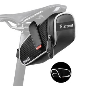 WEST BIKING Impermeable Asiento de Bicicleta Sillín Bolsa Tija de Sillín Almacenamiento Cola Bolsa Bolsa - Imagen 1 de 24