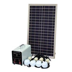25W Off-Grid Solar Lighting System with 4 LED Lights, Solar Panel and Battery - Picture 1 of 1