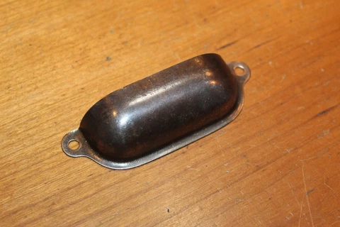 Antique Vintage Steel Apothecary Cupboard Drawer Pull L-127 Cover