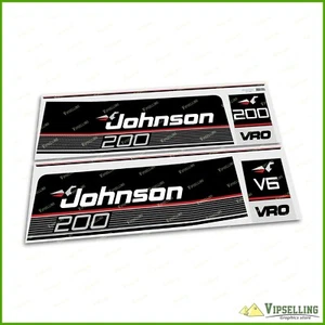 JOHNSON 1989 1990 200 HP V6 Motor Horse Power VRO Laminated Vinyl Decals Sticker - Picture 1 of 2
