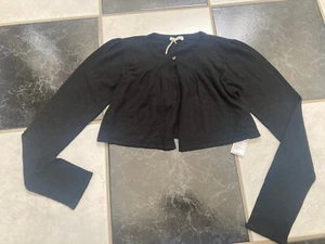 NWT 100% AUTH Gucci Kids Stretch Viscose Black Bolero Sweater Shrug 341075 - Picture 1 of 7