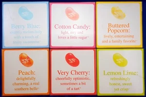 Jelly Belly Glass Coasters Set of 6 Multi Color 4in by American Atelier - Picture 1 of 10