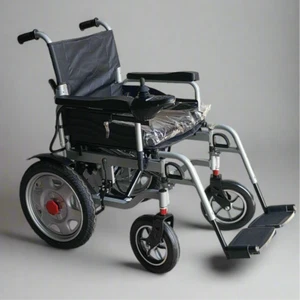 POWER WHEELCHAIR Battery-Powered w/ Joystick Silver & Black Sz 41"x 42"x 24" (Ne - Picture 1 of 14