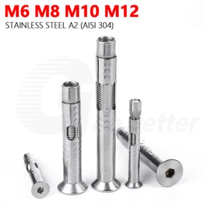 Heavy Duty Sleeve Anchor Expansion Bolt Allen Socket Countersunk Masonry M6-M12 - Picture 1 of 37
