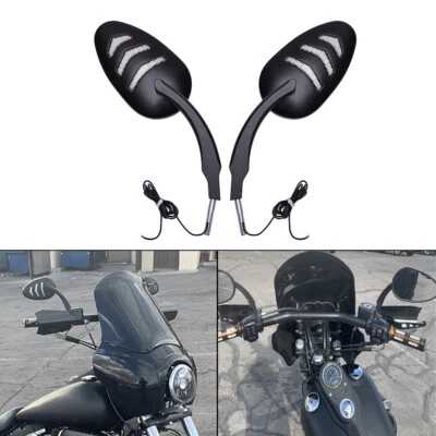 Espejos retrovisores LED de flecha para Harley Road King Street Glide Bob Dyna FXDB EE. UU. Foto 1 de 4
