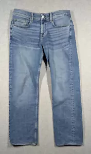 7 For All Mankind Men Jeans 34x29.5 Austyn Straight Whiskering Light Wash - Picture 1 of 13