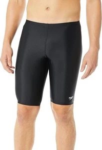 Speedo Men's PowerFLEX Eco Solid Jammer Swimsuit Black Size 36 - Picture 1 of 2