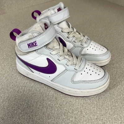 Nike Court Borough Mid 2 Tenis Blanco/Púrpura Niño Pequeño Talla 12C EE. UU. CD7783-009 Foto 1 de 4