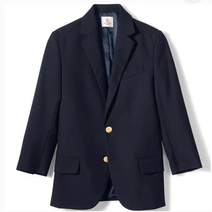 NWT Lands End Hopsack Classic Navy Kids Blazer, Boys Size 8H - Picture 1 of 15