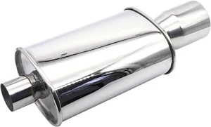 Silenciador de escape Vechkom 2,5" (63 mm) entrada / 3" (73 mm) salida plata acero inoxidable St - Imagen 1 de 8