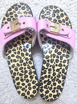 sandálias de couro e madeira vintage DR. SCHOLL estampa animal tamanho 7? - Imagem 1 de 4