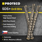 PROTECO SDS+ Plus Drill Bit 5–24mm Masonry Concrete Brick Tungsten Carbide Tip