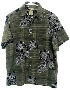 Camisa Hawaiana Extreme Gear Pequeña Verde Floral Manga Corta Poliéster 5M34 - Imagen 1 de 7